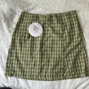 Princess Polly green plaid mini skirt